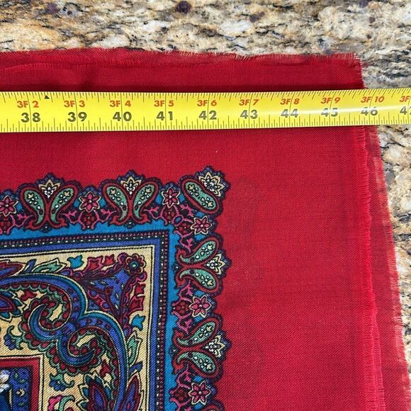 Floral Paisley Print Multicolor Slavic Babushka Platok Scarf - Picture 5 of 5